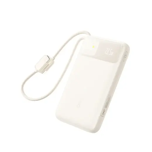 Baseus EnerFill FC11 väline akupank (powerbank) | 10 000 mAh | 22.5W | USB-C, USB-A | LED ekraan | beige