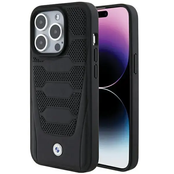 BMW BMHCP15L22RPSK iPhone 15 Pro 6.1" czarny|black Leather Seats Pattern