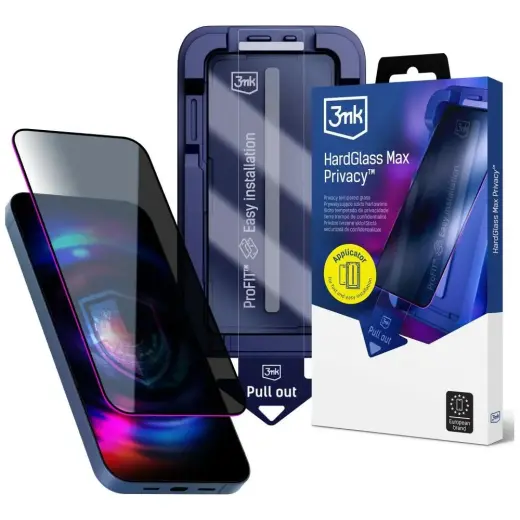 3MK HardGlass Max Privacy kaitsekile telefonile iPhone 17 Pro (privaatsusefekt) paigaldusraamiga