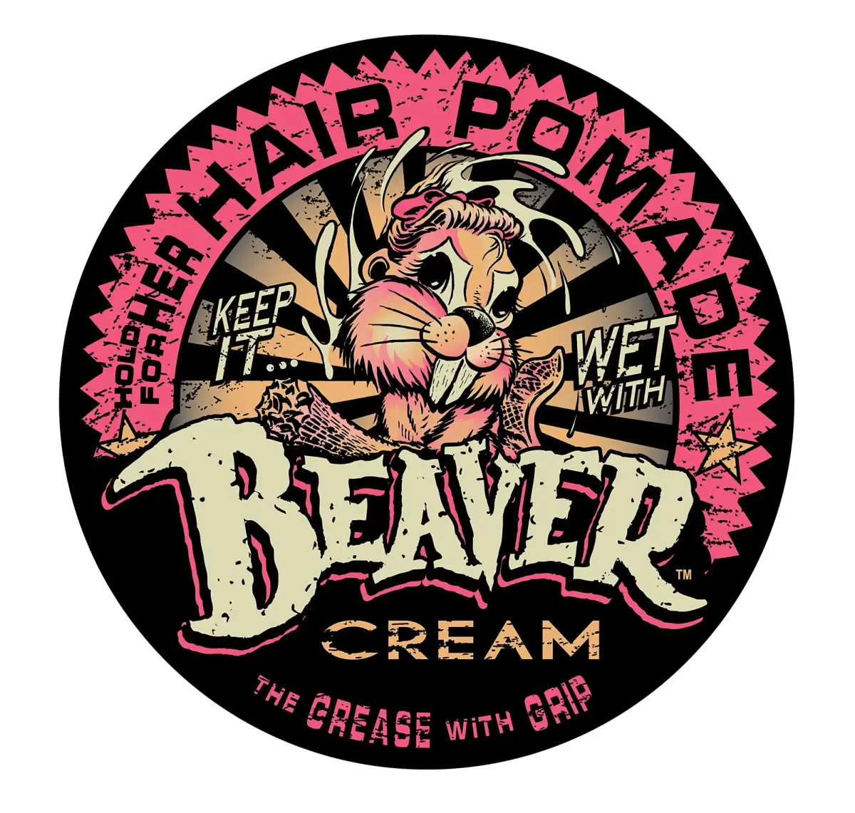 Cock Grease, Beaver Cream Water Type, Hair Styling Pomade, Shine Finish, Extra Hold, 100 g