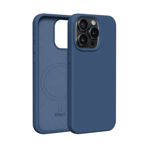 Etteri Silicone maciņš ar MagSafe atbalstu telefonam iPhone 12 | iPhone 12 Pro tumši zils