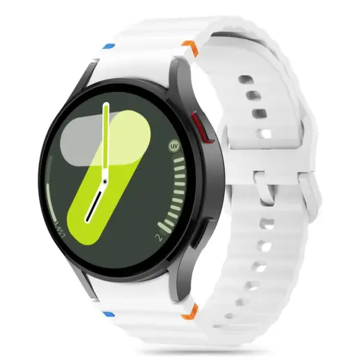 Tech-Protect Silicone Sport išmaniojo laikrodžio dirželis Samsung Galaxy Watch 4/5/5 Pro/6/7/FE | silikoninis | baltas