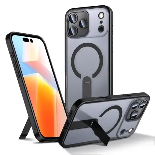 Hybrid Armor X telefono dėklas su stovu ir MagSafe palaikymu Samsung Galaxy S26 Ultra (S948) juodas