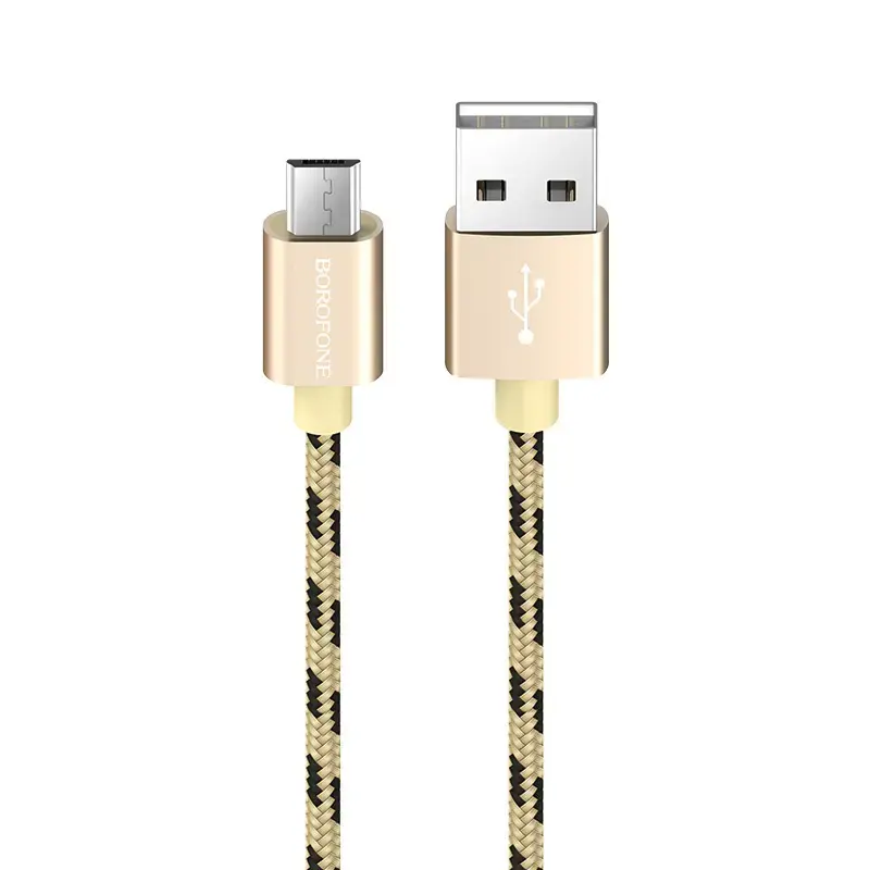 Borofone BX24 Ring Current data transfer and charging cable | USB-A to Micro USB | 12W | 1m | gold