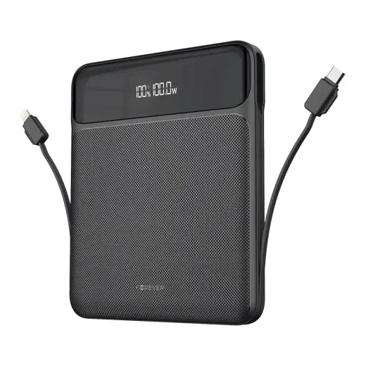 Forever TB-200 external battery (powerbank) | 20000 mAh | 100W | USB-C, USB-A | black