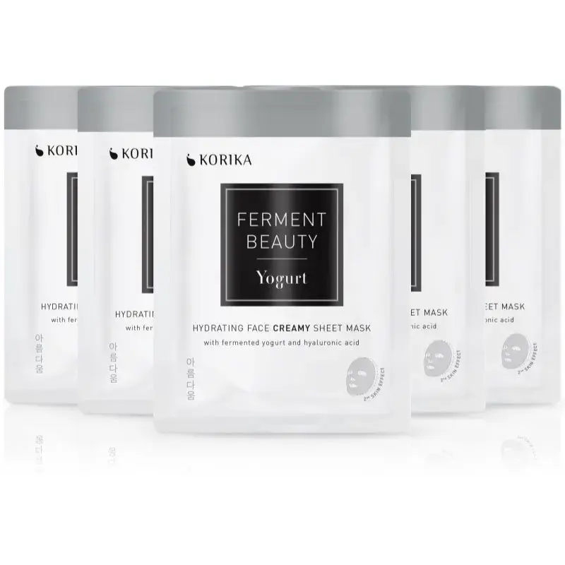 KORIKA FermentBeauty Set of 5 Hydrating Fabric Face Masks with Fermented Yogurt and Hyaluronic Acid Face Mask at a Reduced Price