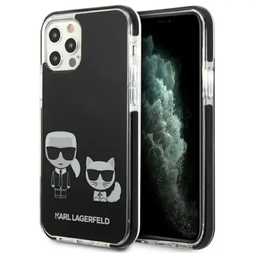 Karl Lagerfeld TPE Karl and Choupette Case for iPhone 12|12 Pro Black