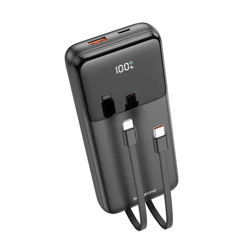 Borofone Power Bank 20000mAh BJ22A - USB - PD QC 3.0 22,5W with Type C and Lightning cables black