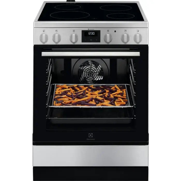 Electrolux elektriskā plīts ar elektrisko cepeškrāsni, 59.6cm, balta