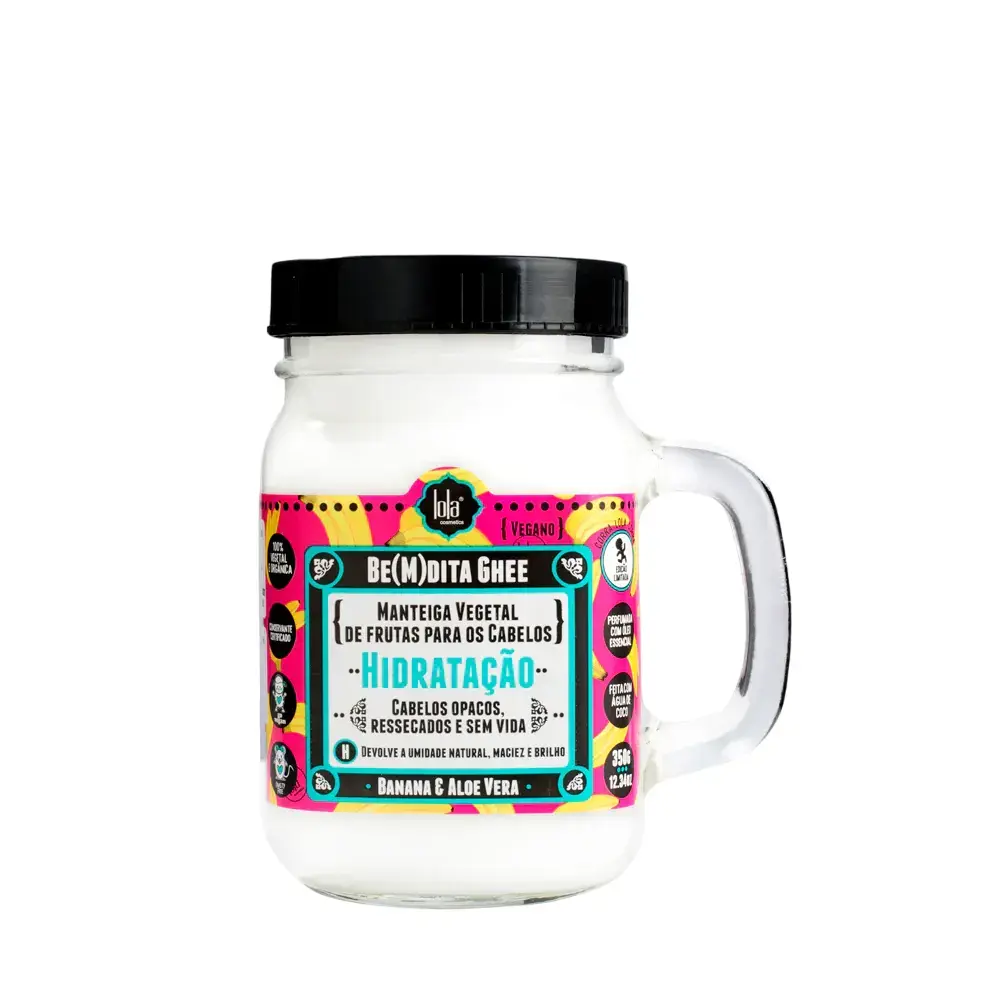 Lola Cosmetics, Be(M)dita Ghee, Banana & Aloe Vera, Hair Treatment Cream Mask, For Hydration, 350 g