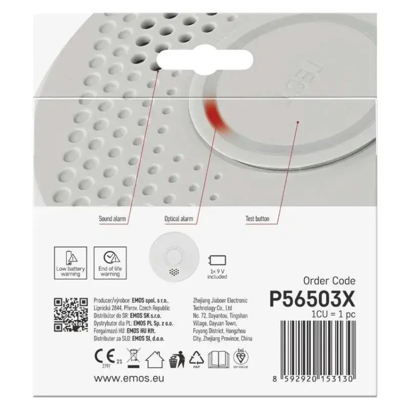 EMOS Dūmu detektors 85 dB TSS910B