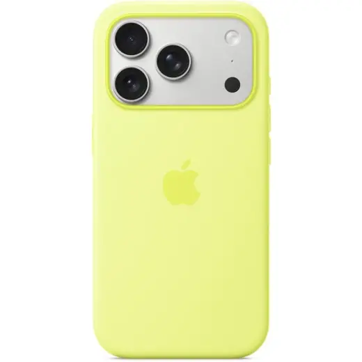 Silicone чехол с поддержкой MagSafe для телефона iPhone 17 Pro жёлтый