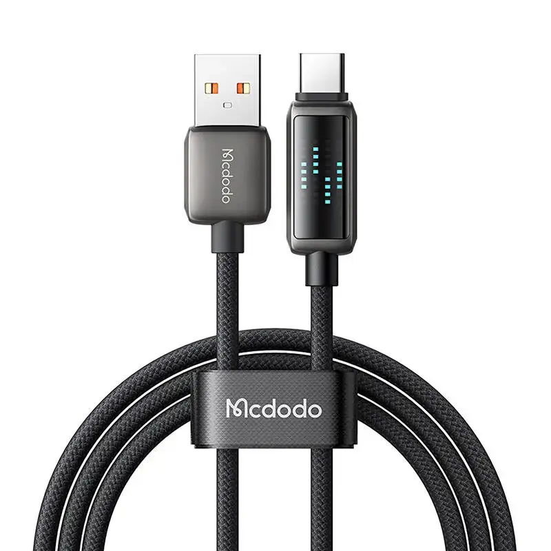 Mcdodo CA-2350 data transfer and charging cable | USB-A to USB-C | 100W | with LED display | 1.2m | black