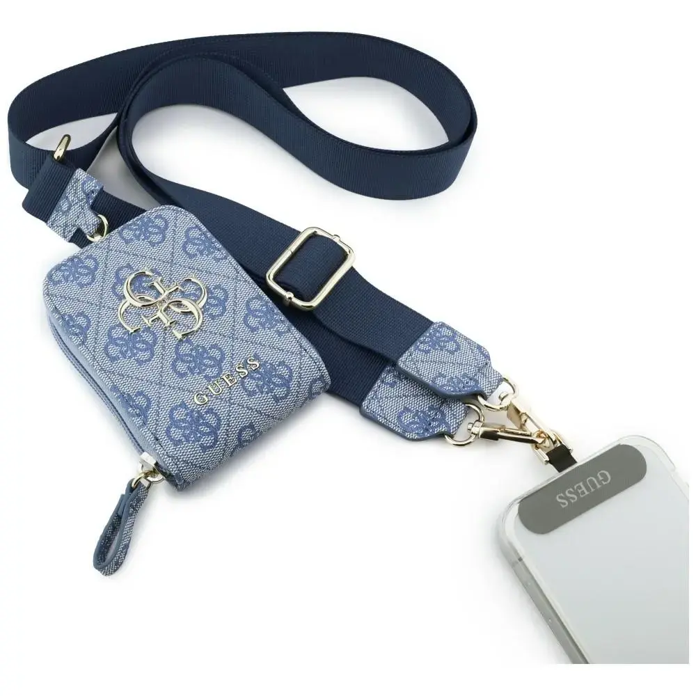 Universal lanyard with wallet Guess 4G   Metal Logo blue