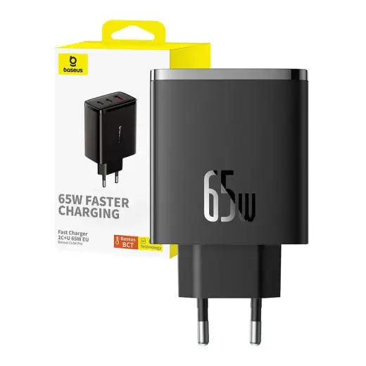 Baseus OS-Cube Pro tīkla lādētājs | 65W | USB-C, USB-A | melns