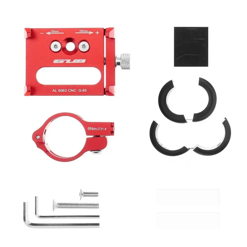 GUB bike holder for mobile phone G85 Aluminium red