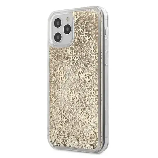 Guess GUHCP12MLG4GSLG 4G Liquid Glitter Protect Silicone Case For Apple iPhone 12 | 12 Pro Transparent