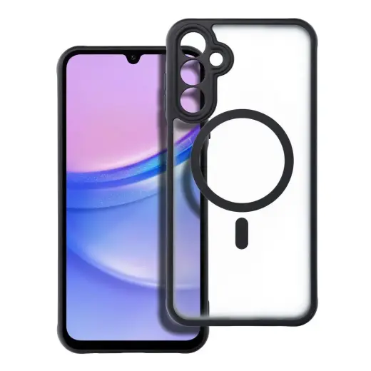 Full Matte Mag telefono dėklas su MagSafe palaikymu Samsung Galaxy A15 4G (A155) juodas