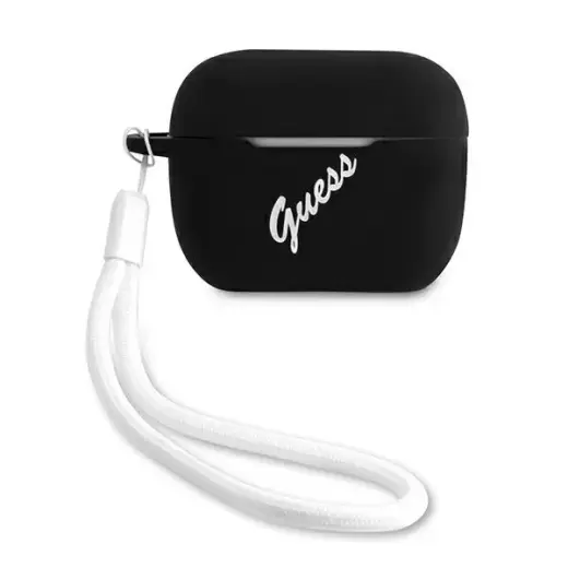 Guess GUACAPLSVSBW AirPods Pro cover czarno biały|black white Silicone Vintage
