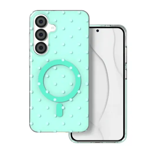 Bubble Dots Mag telefoni ümbris MagSafe toega Samsung Galaxy S24 (S921) | S25 (S931) roheline