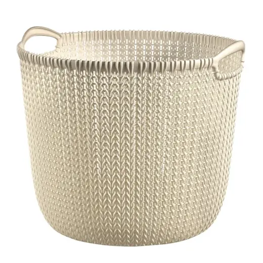 Basket Knit L round 30L 40x39x33cm white