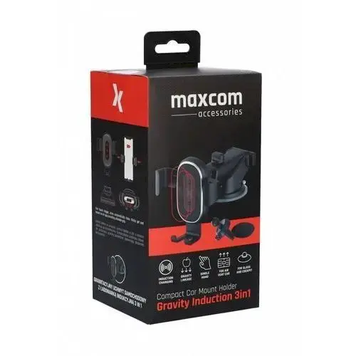 MaxCom Air Vent Car Holder With Wireless Charging Black