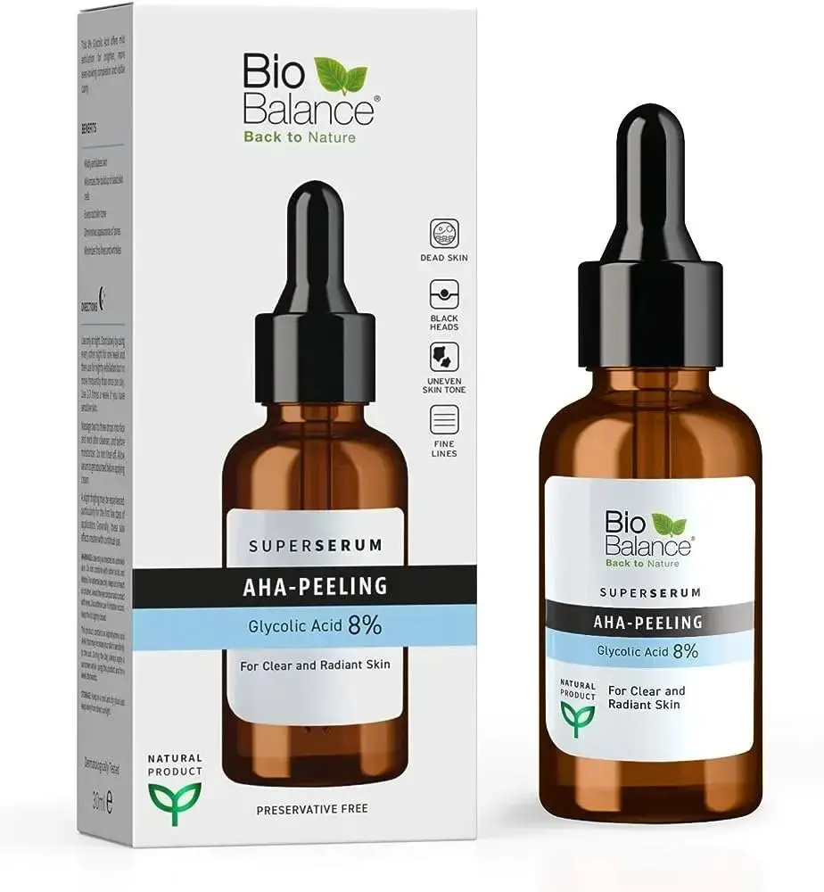 Bio Balance, AHA-Peeling, Exfoliating & Brightening, Night, Serum, For Face, 30 ml