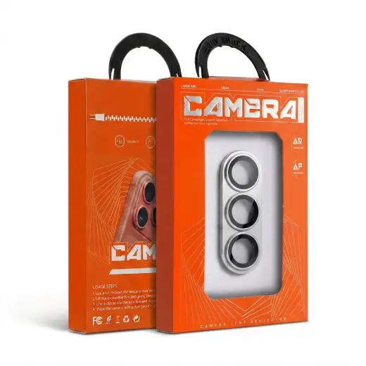 AR+AF Full Metal kameras aizsargstikls telefonam Samsung Galaxy S26 (S942) sudraba krāsā