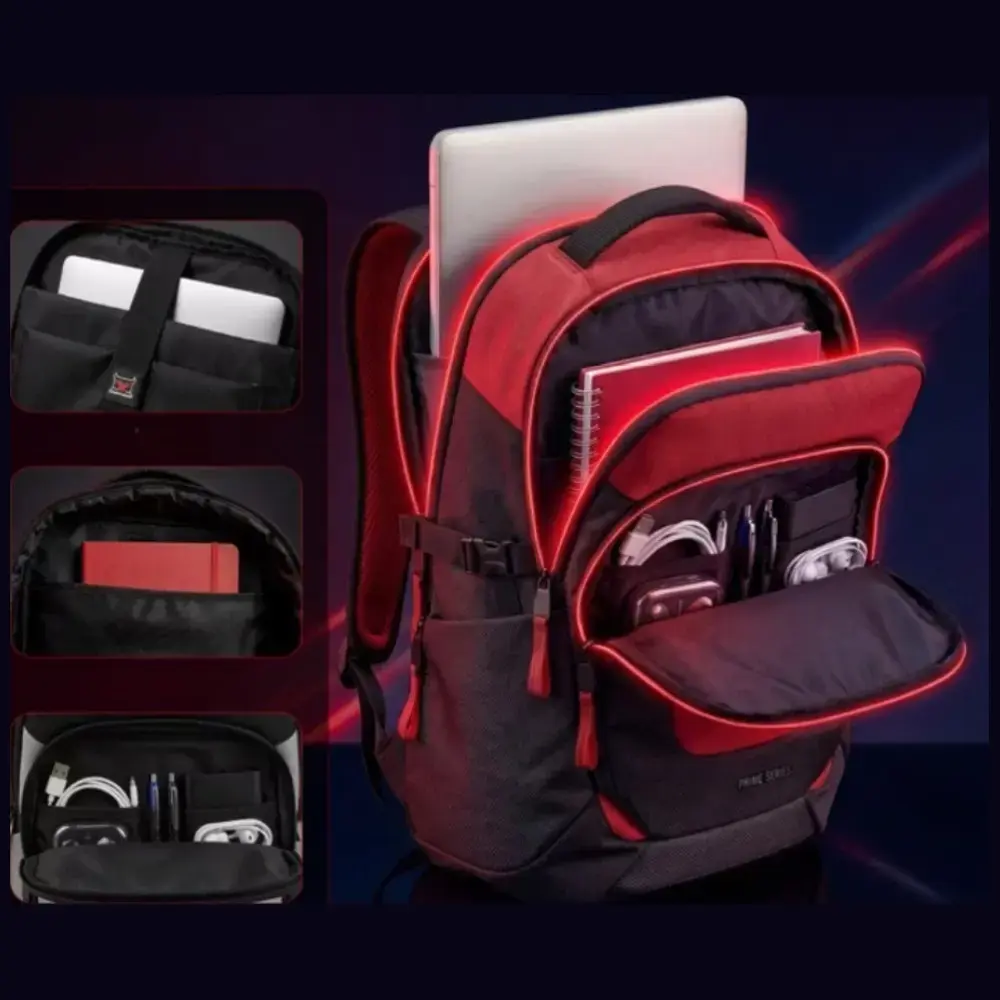 Diablo Chairs Multifunctional Laptop Backpack Prime  black red