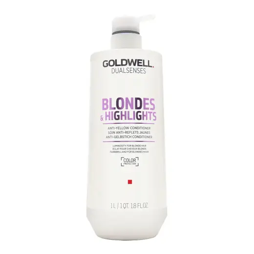 Goldwell Dual Senses Blonde & Highlights Anti-Yellow Conditioner 1000Ml Dual Senses Color Brilliance Conditioner 1000Ml in Clear