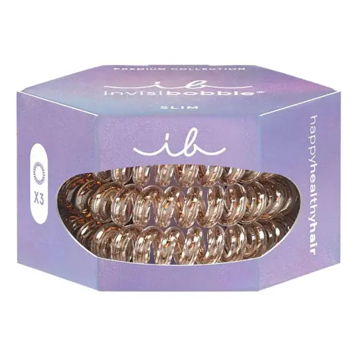 Invisibobble Slim Premium Hair Ties Bronze Me Pretty 3 Piece
