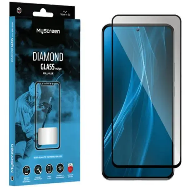 MS Diamond Glass Edge Lite pilnai dengiantis grūdintas stiklas telefonui Samsung Galaxy S23 FE | Samsung Galaxy S711, juodas