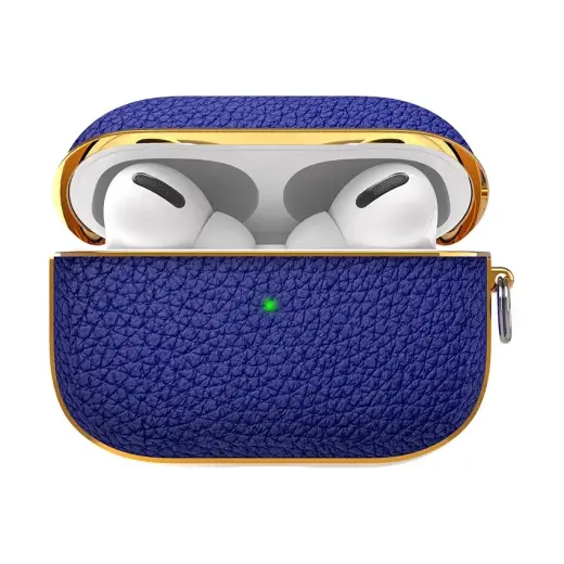 Kingxbar Leather Silicone Case For Apple Apple Airpods Pro Blue