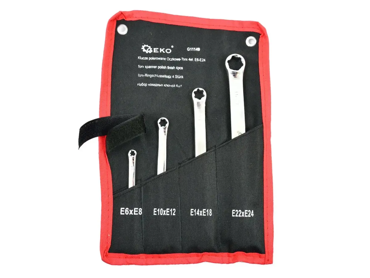 Polished Torx E-Ring Spanner Set E6-E24, 4 pcs