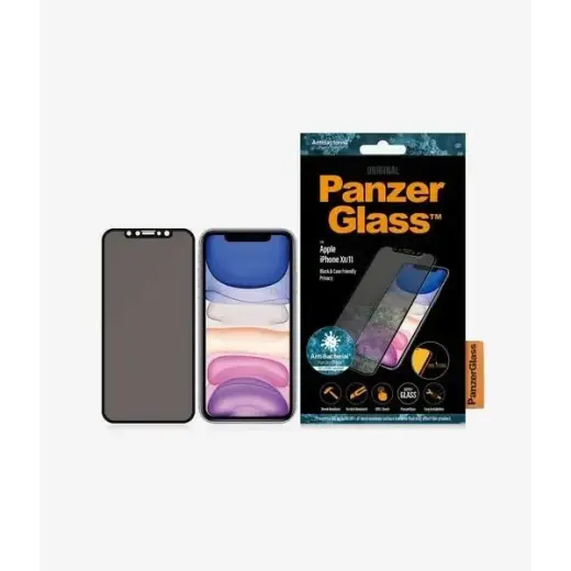 PanzerGlass E2E Super+ privaatsuse karastatud klaas telefonile iPhone XR | iPhone 11, must