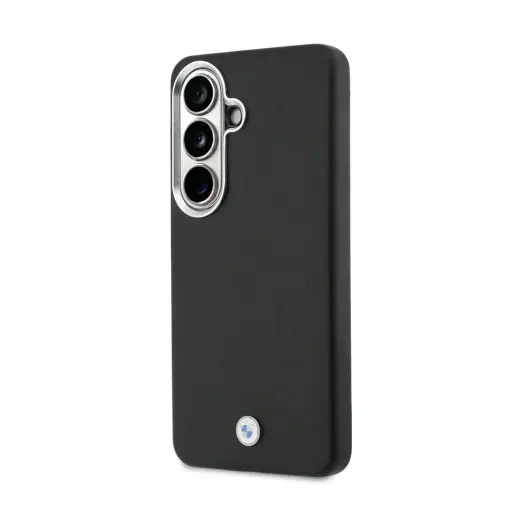 BMW Signature PU Leather Metal Logo phone case for Samsung Galaxy S26+ (S947) black