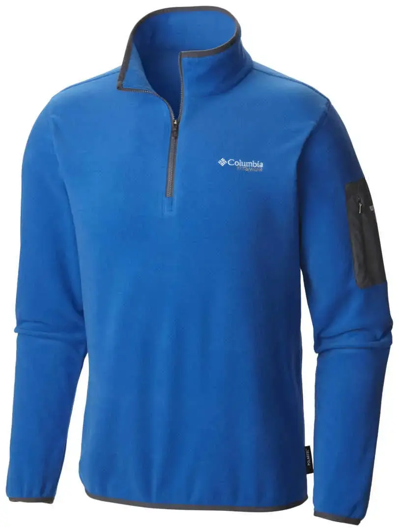 Columbia Titan Pass 1.0, Half Zip, Men's Sports Synthetic Pullover, Super Blue, XXL
