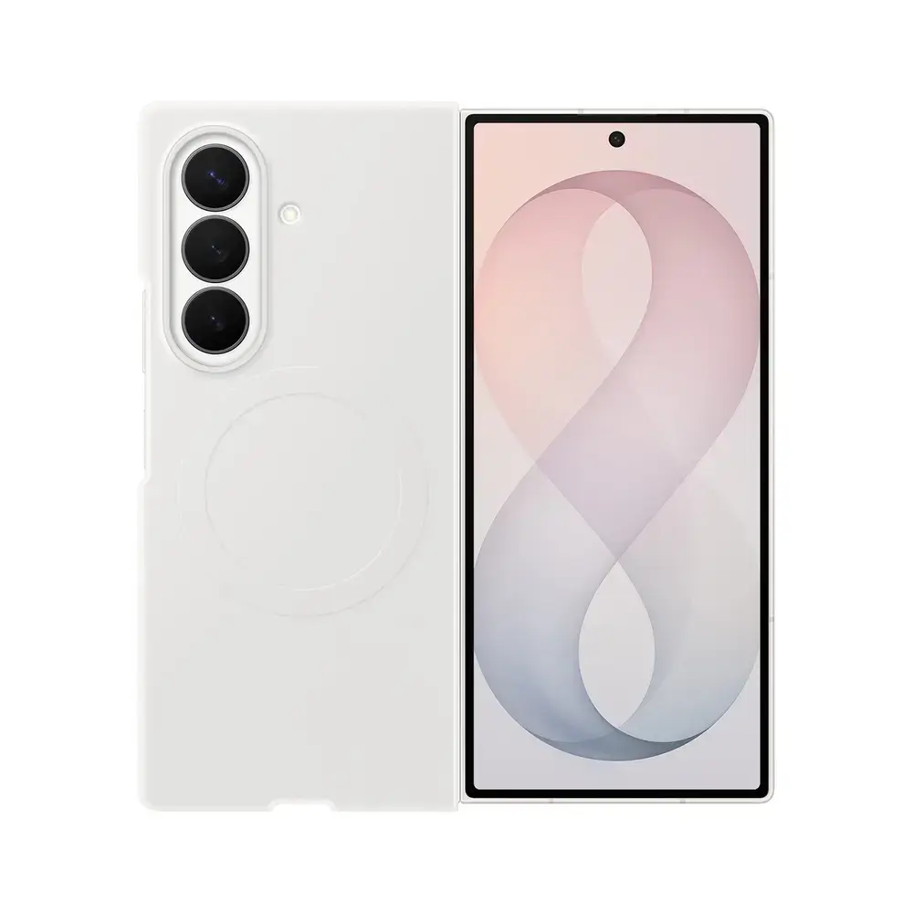 Samsung Silicone Magnet Case for Samsung Galaxy Z Fold 8 compatible with MagSafe + 2 anti-reflective films - white