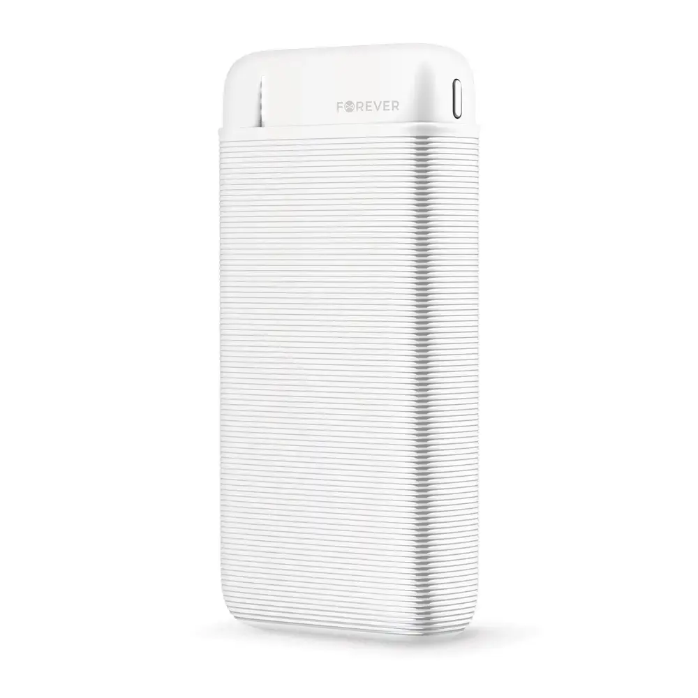 Forever TB-100L power banka 20000 mAh | 2 x USB balta
