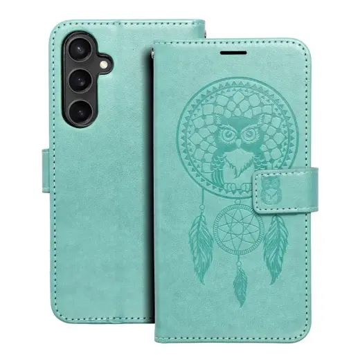 MEZZO dreamcatcher raamatutüüpi telefoni ümbris Samsung Galaxy S23 FE (S711) roheline