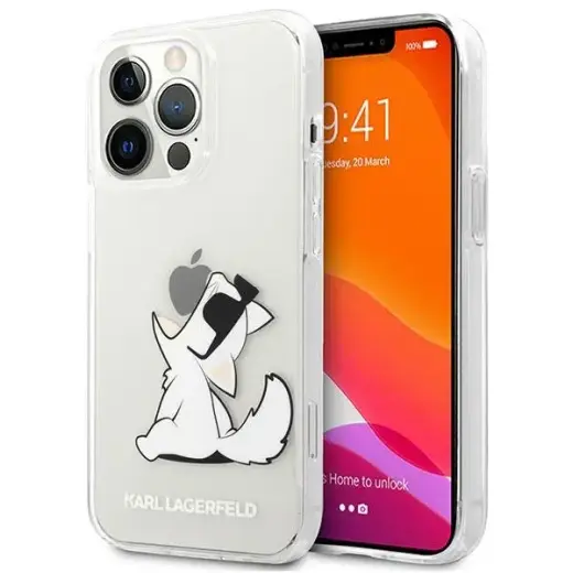 Karl Lagerfeld PC|TPU Choupette Eat Case for iPhone 14 Pro Max Transparent