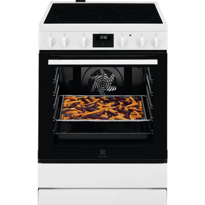 Electrolux electric cooker with electric oven, white, 59.6cm
