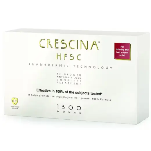 Labo, Crescina, Transdermic HFSC 1300, For Growth Stimulation, Ampoules Treatment Serum, For Scalp, For Women, 10 +10 pcs, 3.5 ml