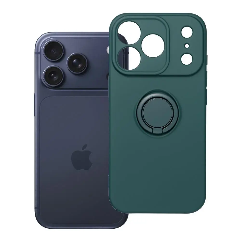 Silicone ring maciņš ar statīvu telefonam iPhone 17 Pro | iPhone 18 Pro zaļš