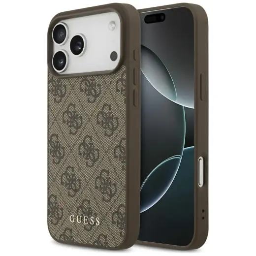 Guess 4G Classic чехол для телефона iPhone 17 Pro Max коричневый