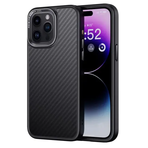 Comma Kevlar Mag phone case with MagSafe support for iPhone 15 Pro Max black