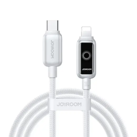 Joyroom S-A55 StarFlight datu pārraides un uzlādes vads | USB-C uz Lightning | 30W | 1.2m | balts