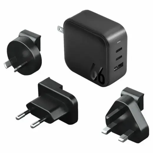 ENERGEA Travelite travel charger | 66W | GaN, PD, PPS, QC3.0 | USB-A, USB-C | black