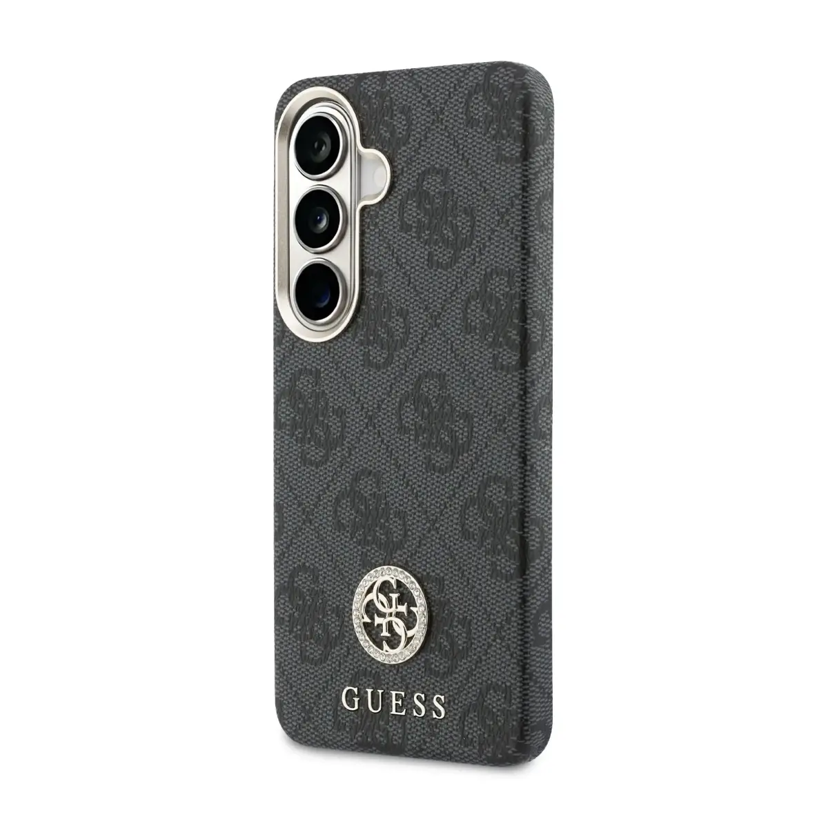 Guess PU Leather 4G Strass Logo Gold Frame maciņš telefonam Samsung Galaxy S26 (S942) melns