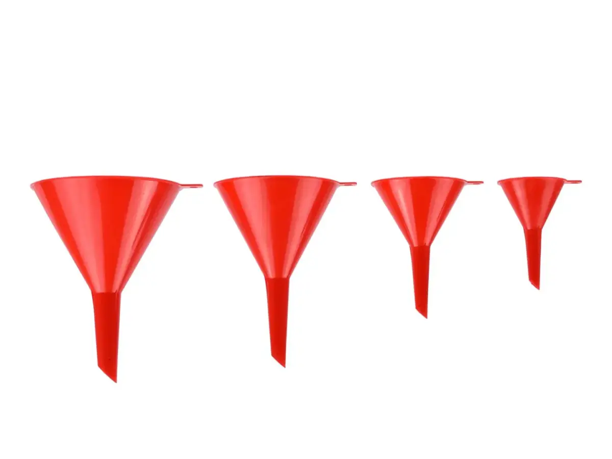 4 gab. plastmasas piltuvju komplekts 52, 76, 100, 120 mm